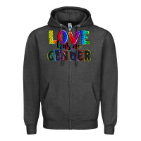 Charcoal Heather love has no gender Zipper Hoodie - AdoDesignShop