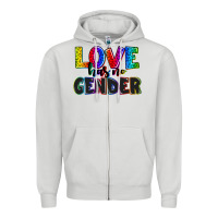 Dove Grey love has no gender Zipper Hoodie - AdoDesignShop