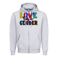Heather Grey love has no gender Zipper Hoodie - AdoDesignShop