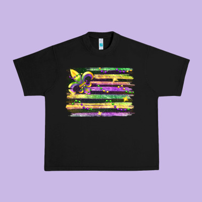 Mardi Gras Flag Urban Heavy Tee Designed By Fadigitalartstudio