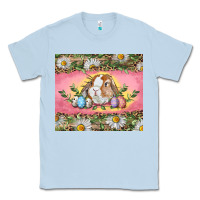 Dusty Blue Easter bunny and eggs Classic Tee - RanaPortraitStore