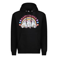 Black Happy easter bunny tails Premium Hoodie - RanaPortraitStore