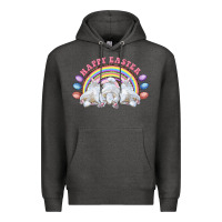 Charcoal Heather Happy easter bunny tails Premium Hoodie - RanaPortraitStore