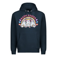 Navy Happy easter bunny tails Premium Hoodie - RanaPortraitStore