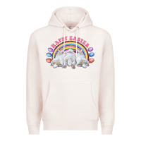 Pale Pink Happy easter bunny tails Premium Hoodie - RanaPortraitStore