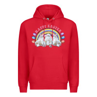 Red Happy easter bunny tails Premium Hoodie - RanaPortraitStore