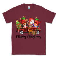 Burgundy merry christmas truck gnomies Classic Tee - CowGirlArtShop