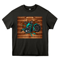 Asphalt woodgrain motorcycle Heavy Core Tee - TumblerDesignByShophia