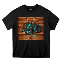 Black woodgrain motorcycle Heavy Core Tee - TumblerDesignByShophia