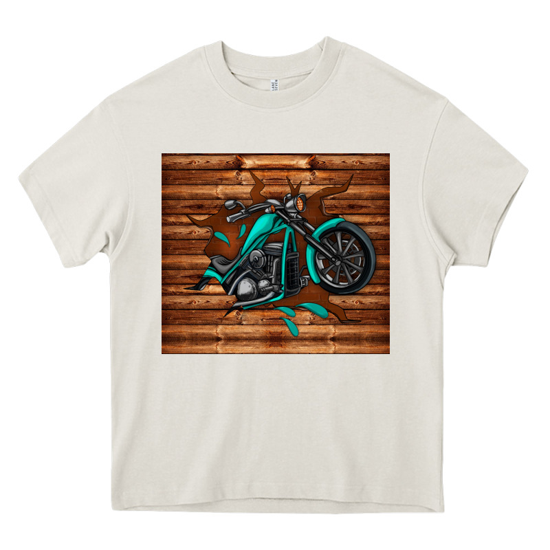 Woodgrain Motorcycle Heavy Core Tee by TumblerDesignByShophia | Teevron