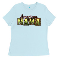 Baby Blue American Mama  Mother's Day Ladies Tee - CowGirlArtShop