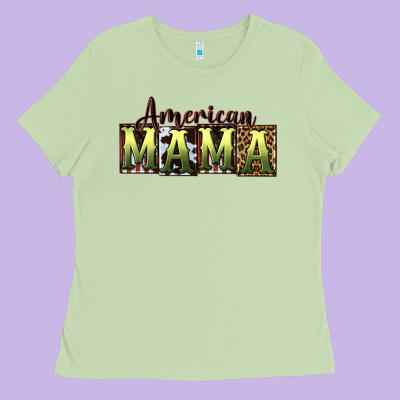 American Mama  Mother's Day Ladies Tee Designed By Cowgirlartshop