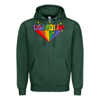 Sports Green lgbtqıa  pride week Zipper Hoodie - AdoDesignShop