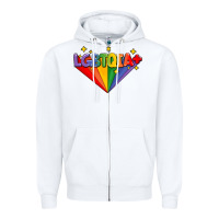 White lgbtqıa  pride week Zipper Hoodie - AdoDesignShop