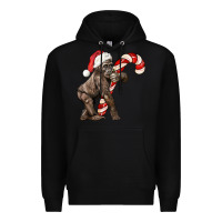 Black Christmas Candy Cane Baby Gorilla Premium Hoodie - LillyAllenDesigns