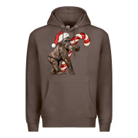 Coffee Christmas Candy Cane Baby Gorilla Premium Hoodie - LillyAllenDesigns