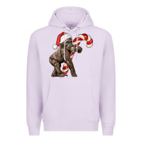Lilac Christmas Candy Cane Baby Gorilla Premium Hoodie - LillyAllenDesigns