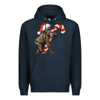 Navy Christmas Candy Cane Baby Gorilla Premium Hoodie - LillyAllenDesigns