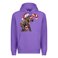 Purple Christmas Candy Cane Baby Gorilla Premium Hoodie - LillyAllenDesigns
