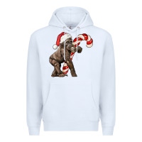 White Christmas Candy Cane Baby Gorilla Premium Hoodie - LillyAllenDesigns