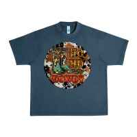 Midnight Navy Christmas Cowboy Boots Urban Heavy Tee - RanaPortraitStore