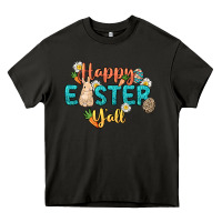 Asphalt Happy Easter y'all Easter Day Heavy Core Tee - HowdyJamesFarm