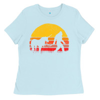 Baby Blue sasquatch and unicorn vintage Ladies Tee - artisFamous