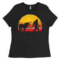 Black sasquatch and unicorn vintage Ladies Tee - artisFamous