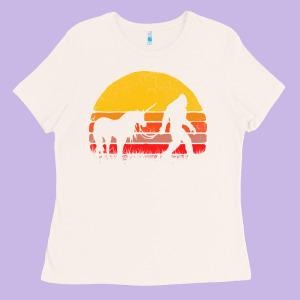 Sasquatch And Unicorn Vintage Ladies Tee Designed By Artisfamous