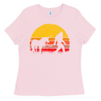 Bubblegum Pink sasquatch and unicorn vintage Ladies Tee - artisFamous