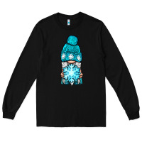 Black winter gnome with snowflake Long Sleeve Tee - BundleAndBundleShop
