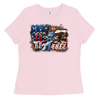 Bubblegum Pink Born to be free Ladies Tee - CowGirlArtShop