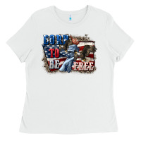 White Born to be free Ladies Tee - CowGirlArtShop