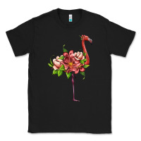 Black flamingo with tropical flowers Classic Tee - Artiststas