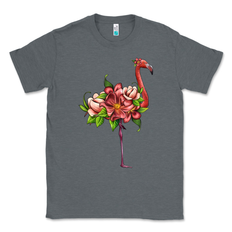 Flamingo With Tropical Flowers Classic Tee by Artiststas | Teevron
