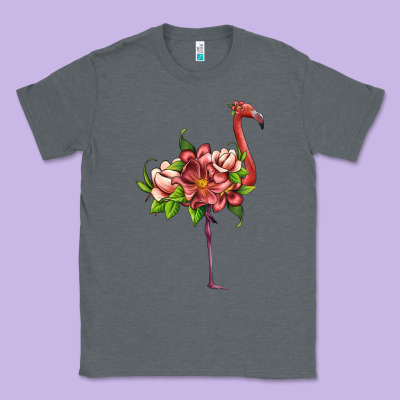 Flamingo With Tropical Flowers Classic Tee Designed By Artiststas