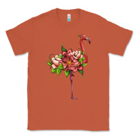 Copper flamingo with tropical flowers Classic Tee - Artiststas