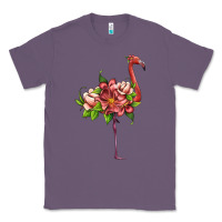 Lavender flamingo with tropical flowers Classic Tee - Artiststas