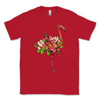 Red flamingo with tropical flowers Classic Tee - Artiststas