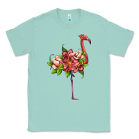 Seafoam flamingo with tropical flowers Classic Tee - Artiststas