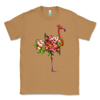 Toasted Coconut flamingo with tropical flowers Classic Tee - Artiststas