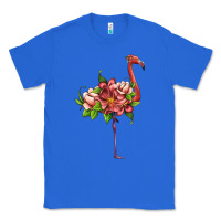 True Royal flamingo with tropical flowers Classic Tee - Artiststas