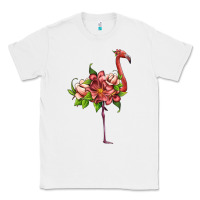 White flamingo with tropical flowers Classic Tee - Artiststas