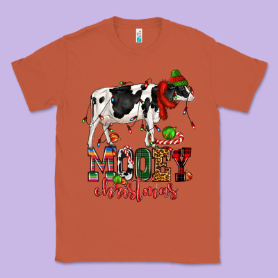 Mooey Christmas Cow Classic Tee Designed By Cowgirlartshop