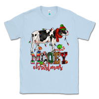 Dusty Blue mooey christmas cow Classic Tee - CowGirlArtShop