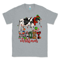 Heather Grey mooey christmas cow Classic Tee - CowGirlArtShop