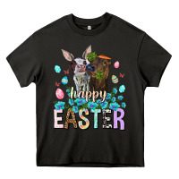 Asphalt Happy Easter Heifers Easter Day Heavy Core Tee - HowdyJamesFarm