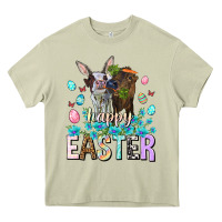 Mossy Happy Easter Heifers Easter Day Heavy Core Tee - HowdyJamesFarm