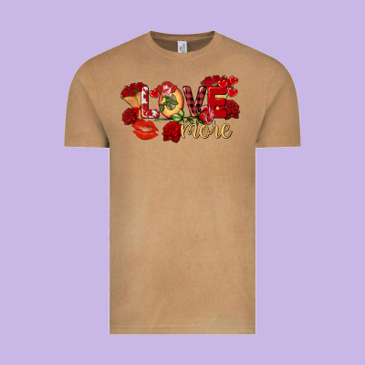 Love More Valentine's Day Vintage Tee Designed By Fadigitalartstudio