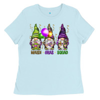Baby Blue Mardi Gras squad with gnomies Ladies Tee - HowdyJamesFarm